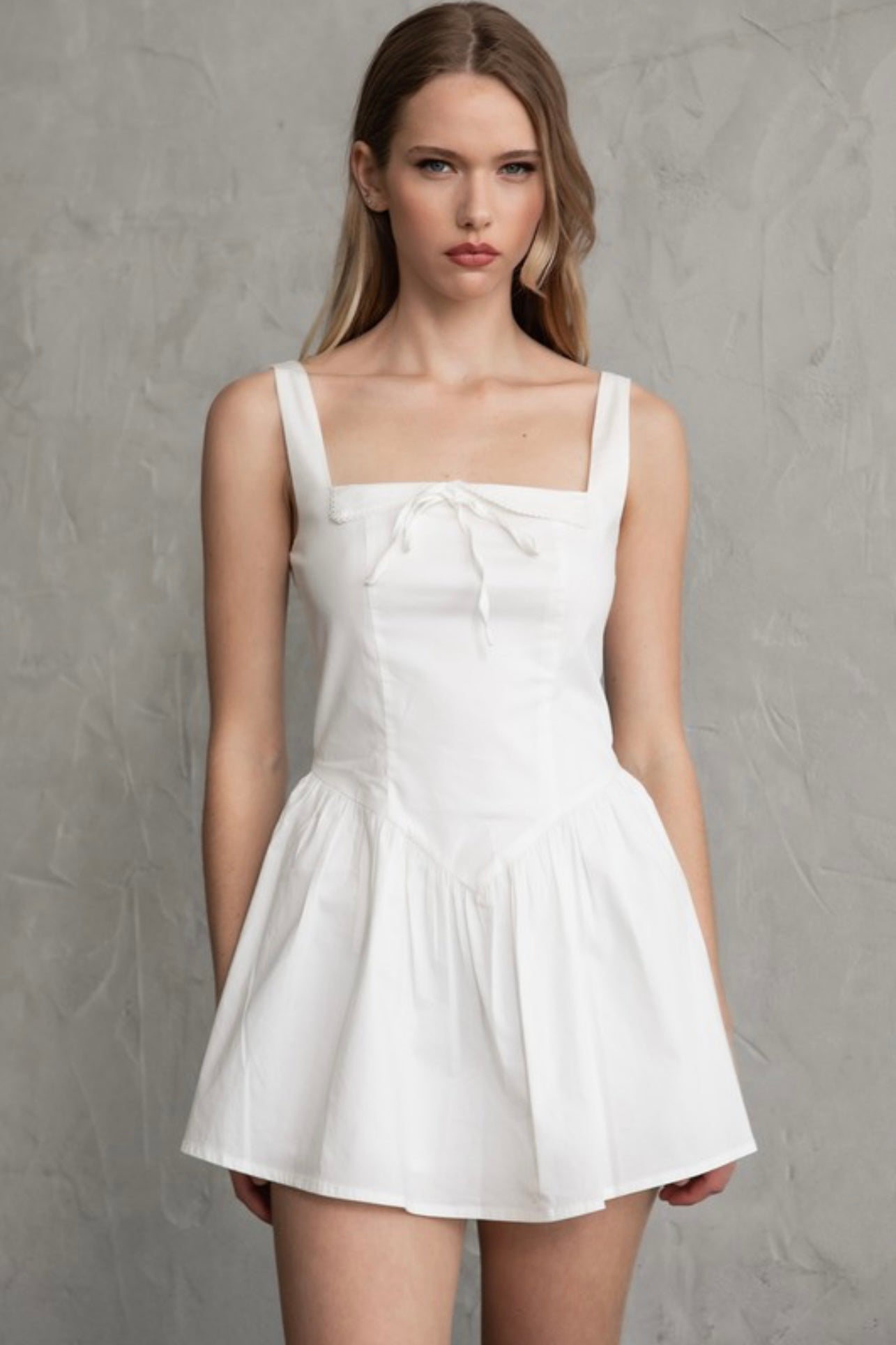 White Poplin Mini Dress