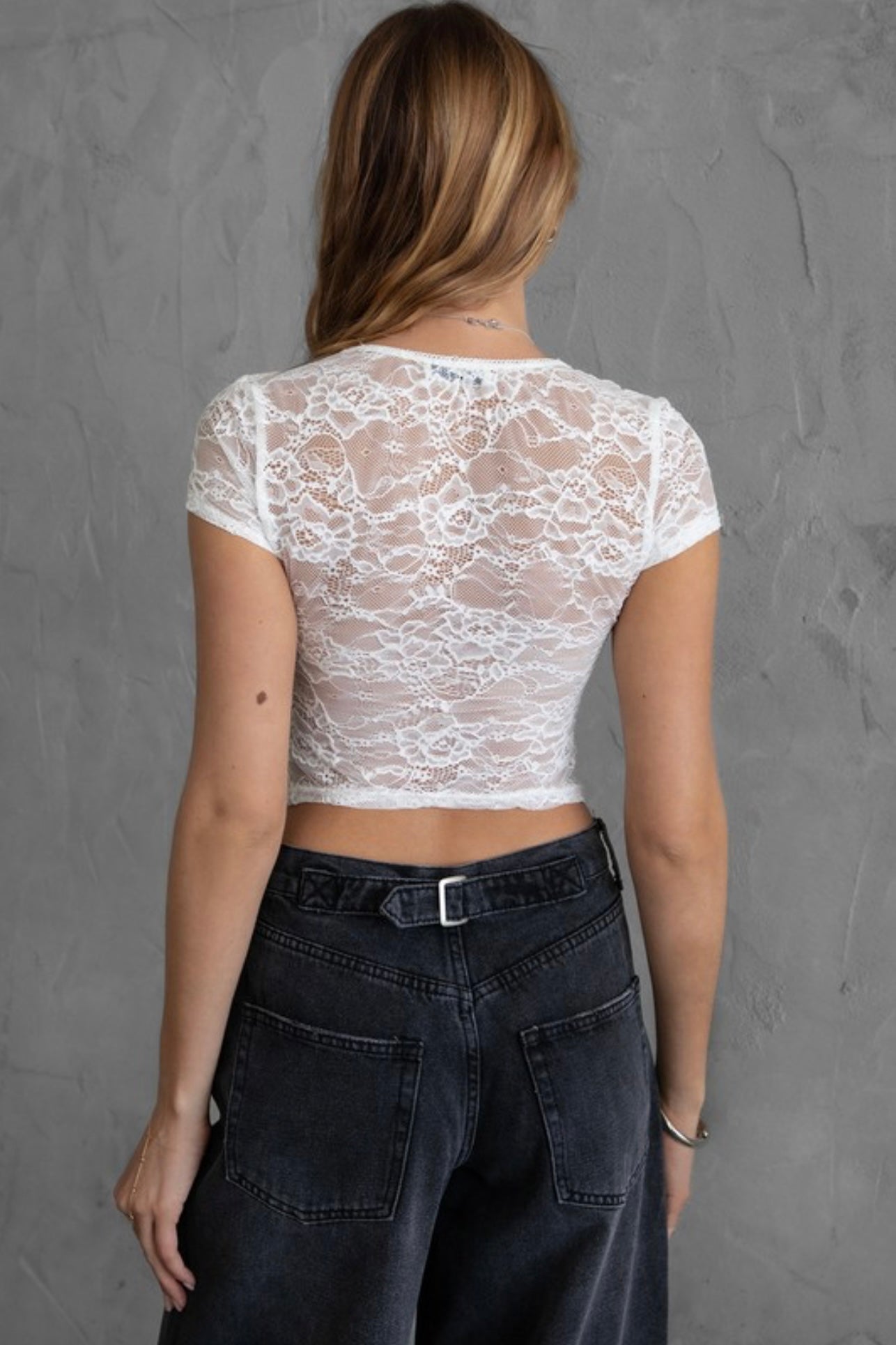 White Lace Short Sleeve