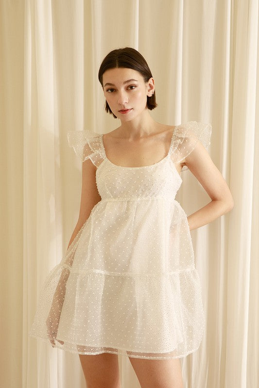 Dot Ruffled Mini Dress