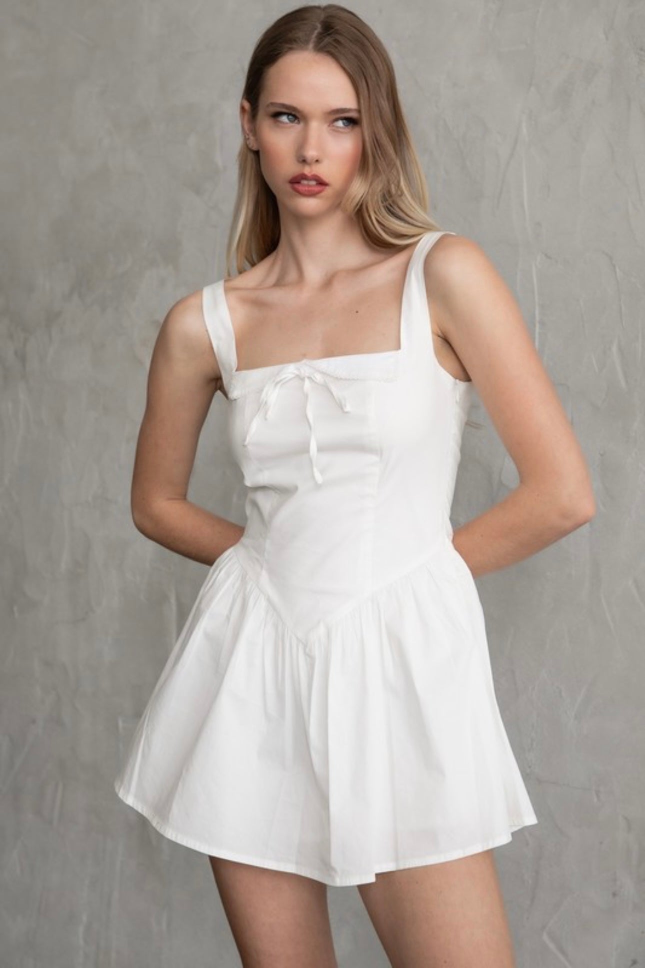 White Poplin Mini Dress