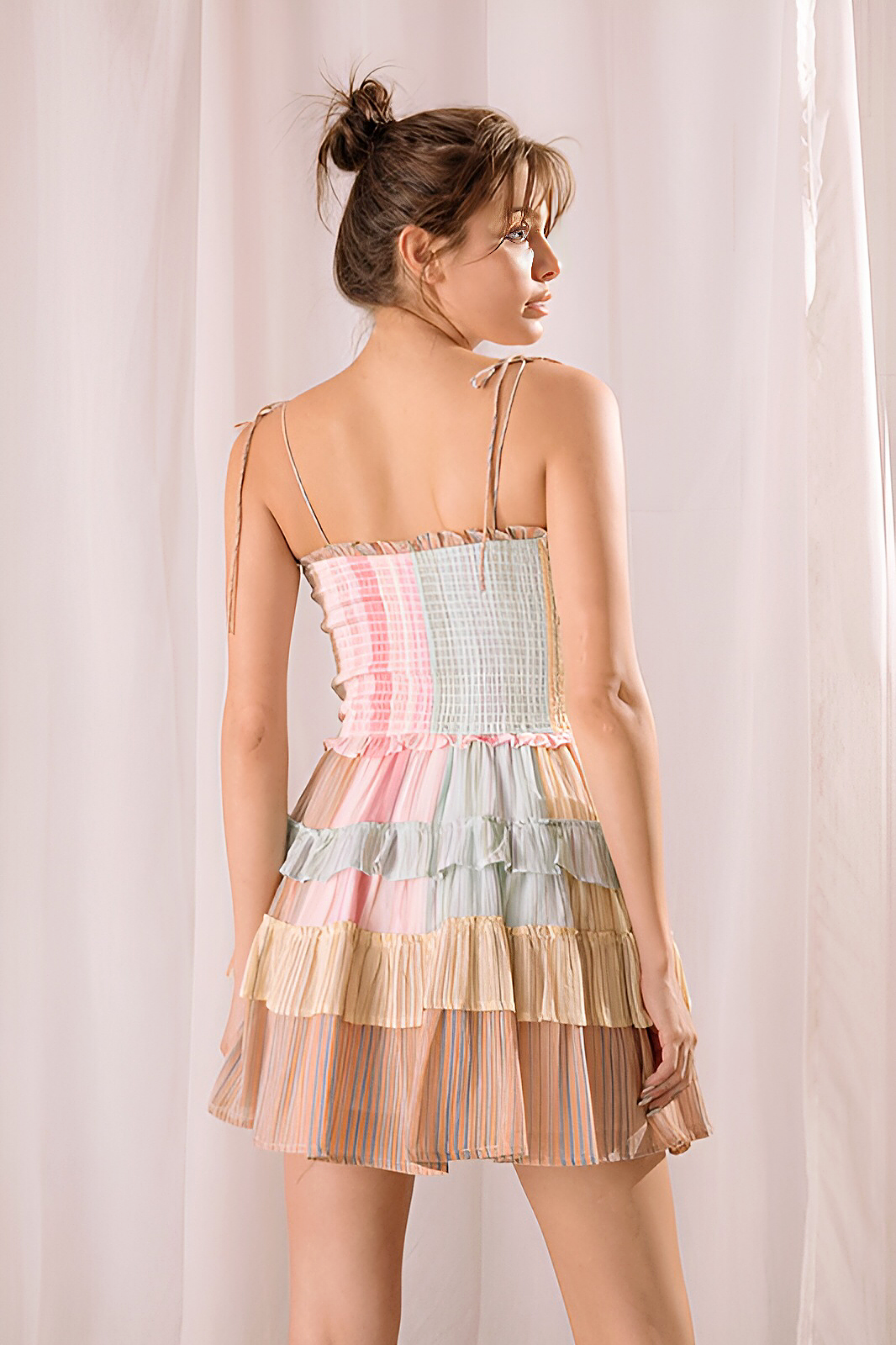 Multi Color Striped Mini Dress