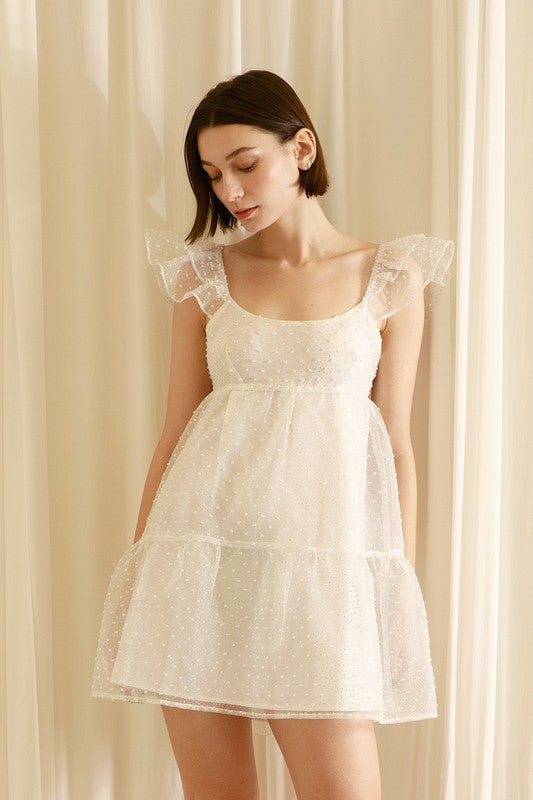 Dot Ruffled Mini Dress
