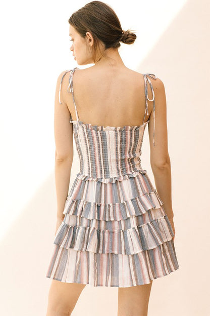 Multi Color Striped Mini Dress