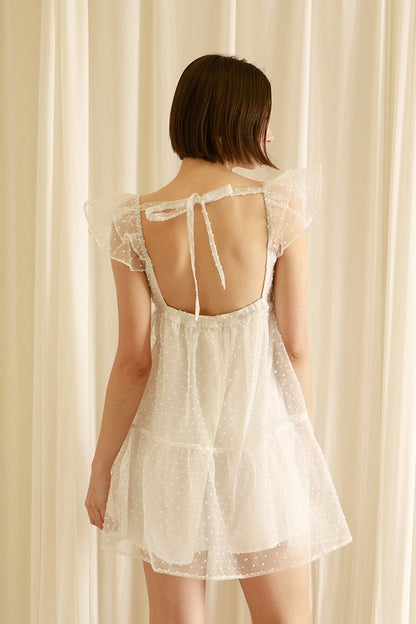 Dot Ruffled Mini Dress